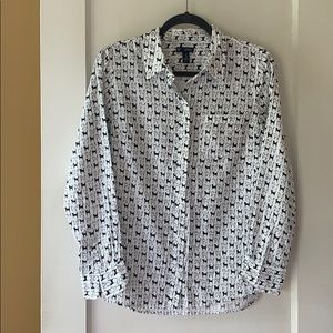 Cat print button-up
